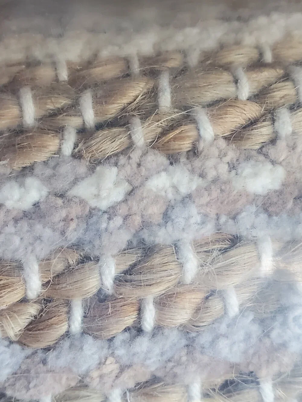 Couristan Nature's Elements Rug 2x3 Chunky Braided Wool Jute Natural Accent